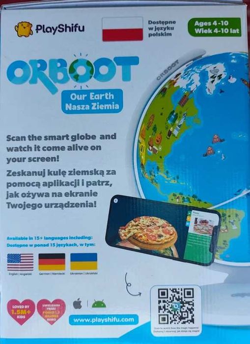 Interaktywny Globus PlayShifu Orboot AR PL | Edukacyjny | 400+ ciekawostek | NOWY