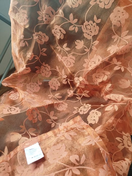 Платок из органзы с велюром