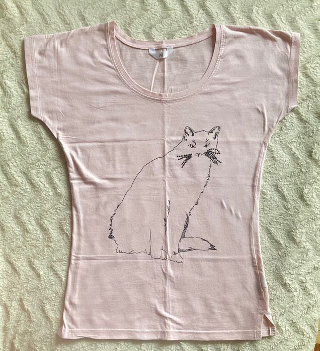 Bluzka z kotem  damska - rozm.M