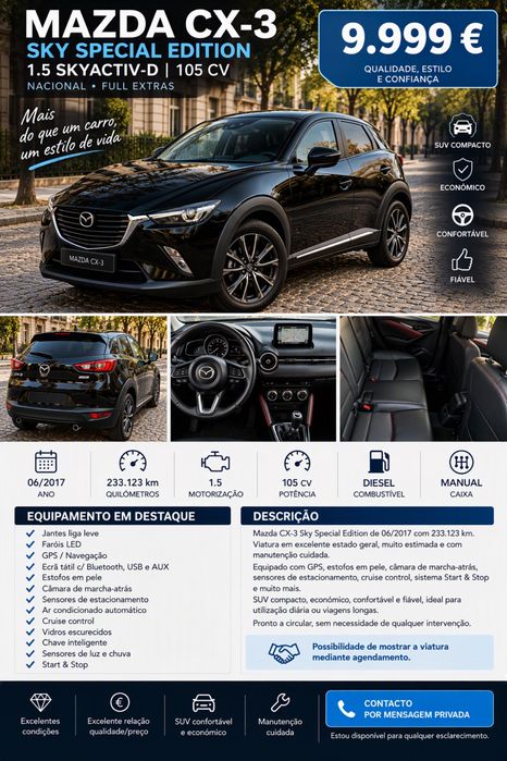 Mazda CX-3 SKY Excellence 1.5 Diesel 105 CV • Full Extras