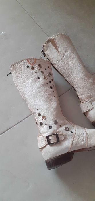 Glany skórzane przecierane rozm.37 jak nowe