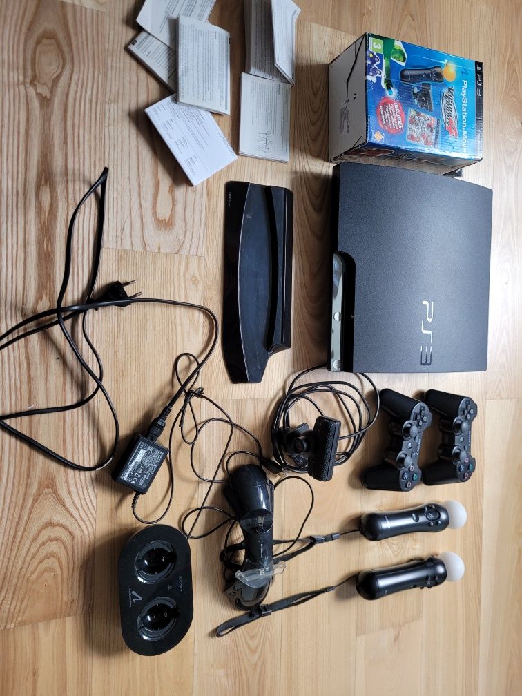 PS3 PS 3 Play Station 3 MOVE kamera mega zestaw ładowarki stacje 