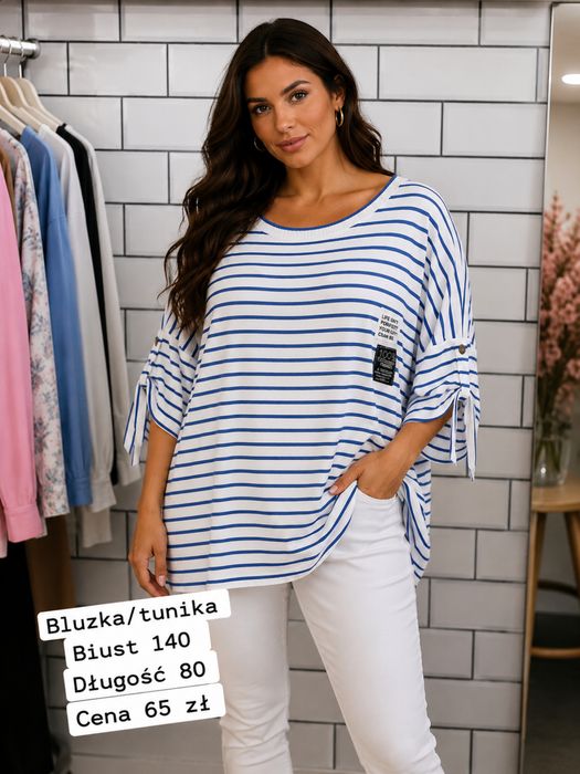 Bluzka w paski biust 130/140