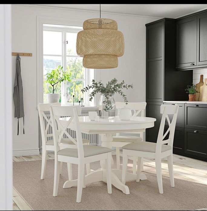 Mesa IKEA INGATORP extensível branca, 110/155 cm — 4 a 6 pessoas