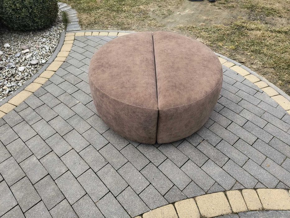 pufa okrągła dwuczęściowa tapicerowana