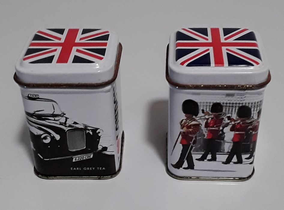 Latas de chá inglês (vazias) - I Love London, Ahmad tea