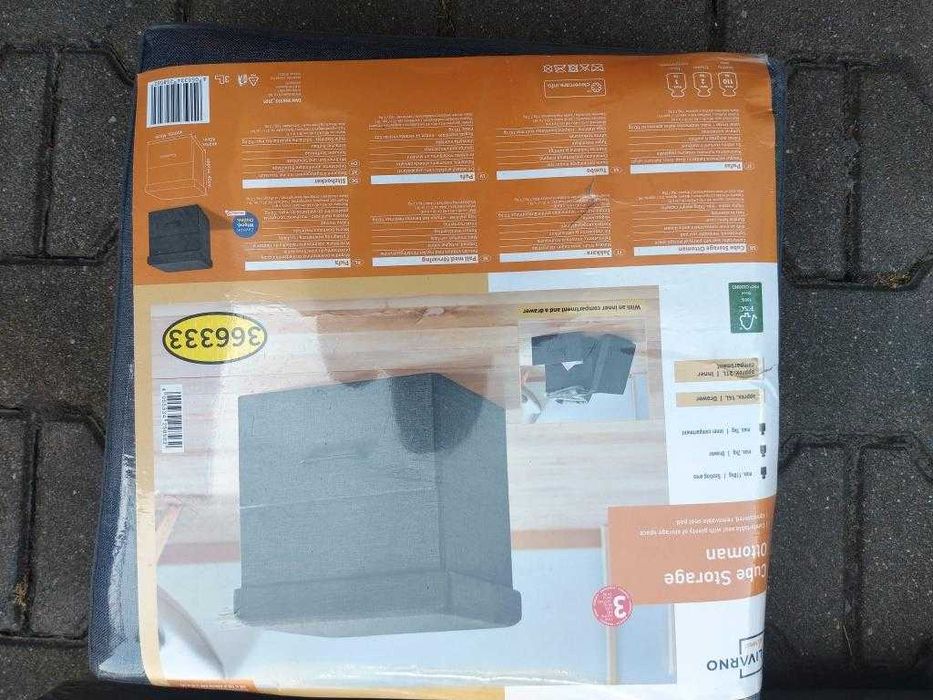 Sofa pufa siedzisko Livarno (Lidl) z szufladami 4 sztuki
