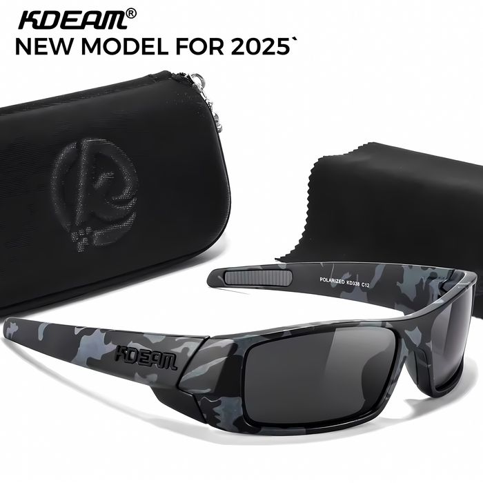 OKULARY PRZECIWSŁONECZNE. Polaryzacyjne HD. Camouflage/Black. Sportowe