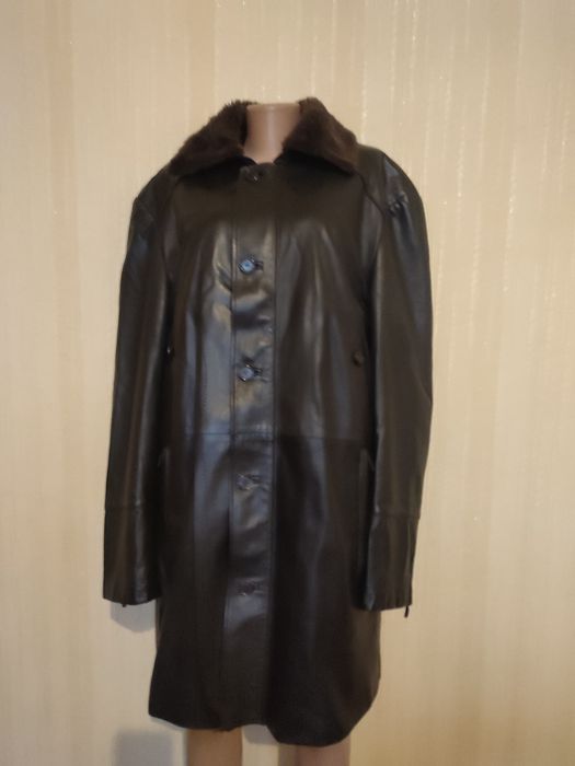 Чоловіче шкіряне полупальто бізнес класу Vera Pelle