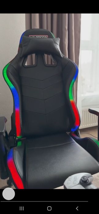 Ігрове геймерське крісло VR Racer серія Techno з підсвіткою