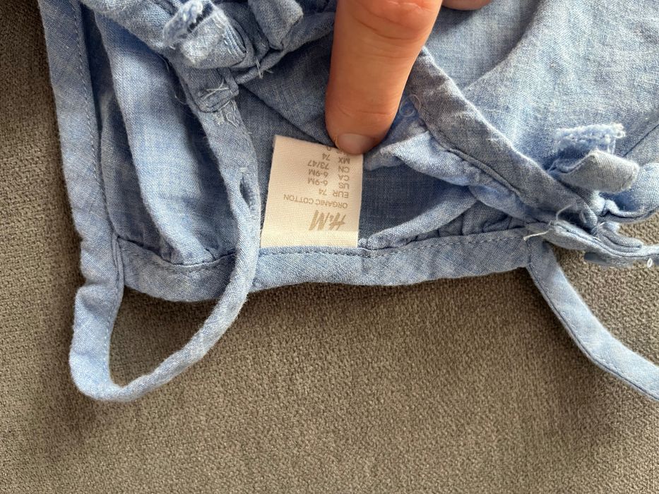 H&M spodnie bawełniane cienkie 68-80 plus