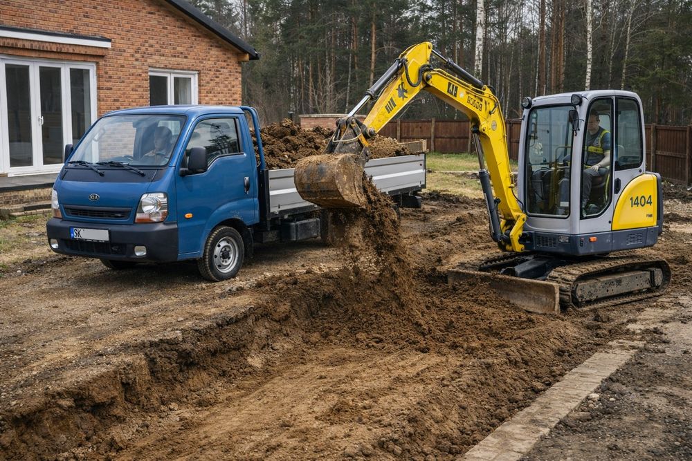 Usługi minikoparką z wywrotką Roboty ziemne