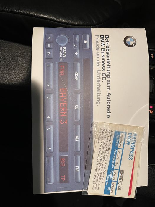Bmw e36 radio Business CD oryginał płyty książeczka kod
