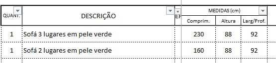 Conjunto sofás em pele (1 de 3 lugares + 1 de 2 lugares)