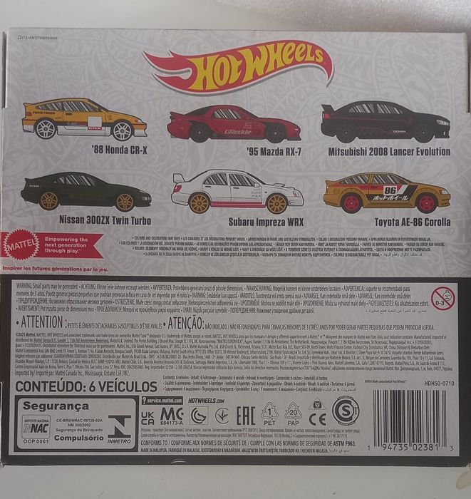 Conjunto 6 miniaturas Hot Wheels