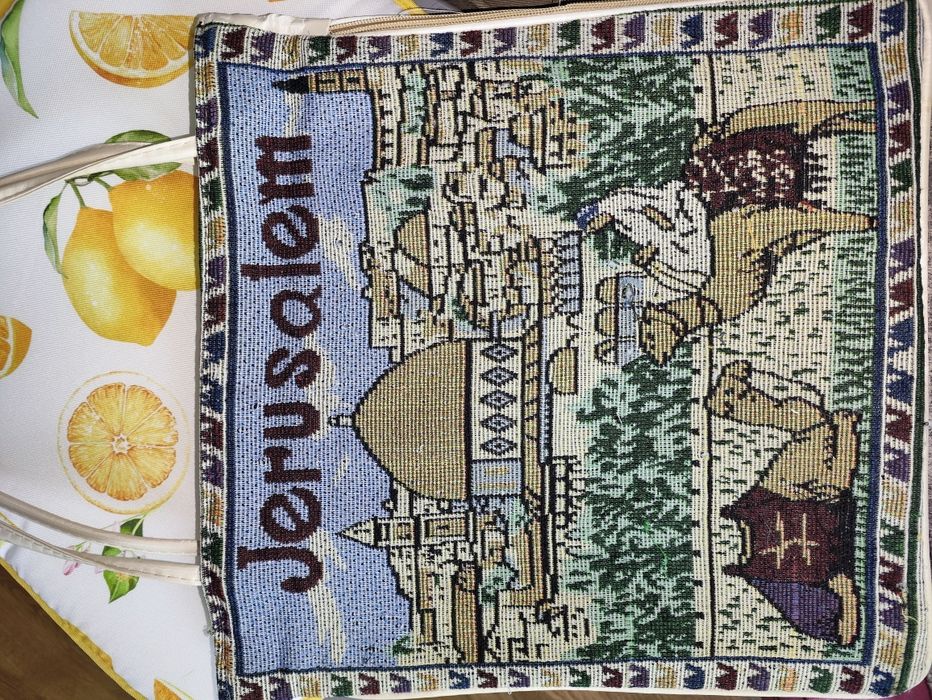 Jerusalem :)Gobelinowa torba na ramię – Pamiątka z Jerozolimy (Izrael) | UNIKAT!