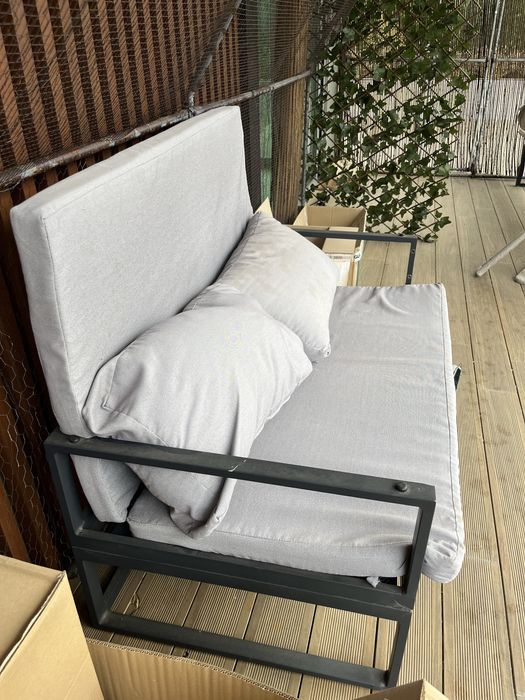 Outdoor 2-Seater Sofa with Cushions