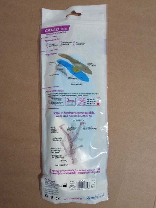 Wkładki ortopedyczne - ostroga piętowa, rozmiar 37-38