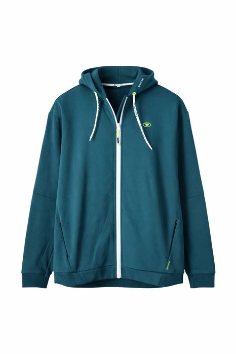 Zielona męska bluza sportowa zapinana z kapturem Tom Tailor M idealna