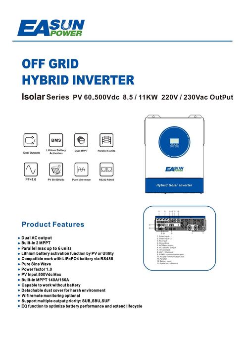 Easun 11 Кв 10,2 кВт гібридний інвертор гибридный инвертор с паралелью