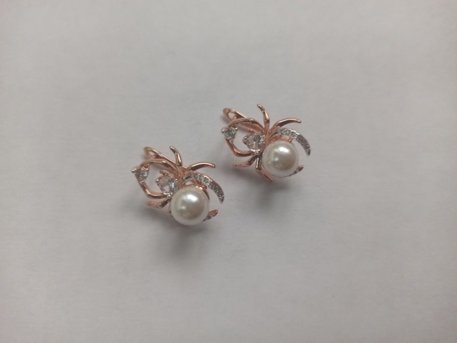 Набір сережки, кулон, ланцюжок з медичного золота