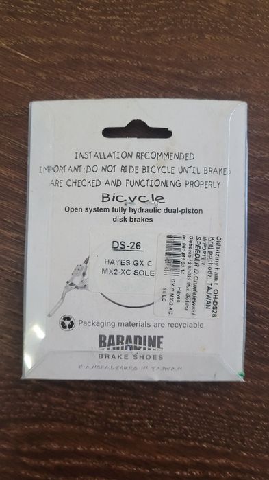 Klocki hamulcowe Hayes DS-26 do MX-2 MX2 GX-C GXC