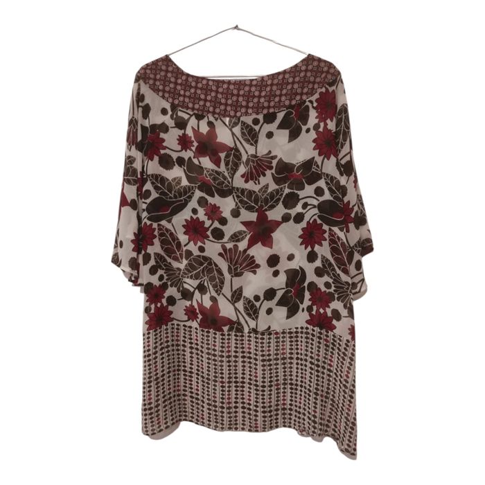 Tunika sukienka mgiełka w kwiatowy wzór cienka - L 40