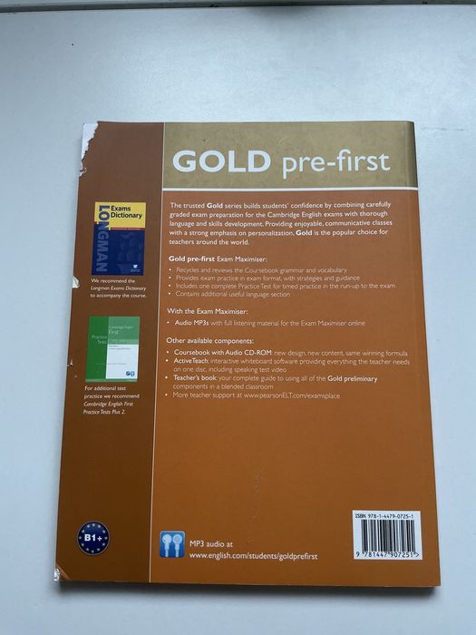GOLD pre-first exam maximiser with key PEARSON