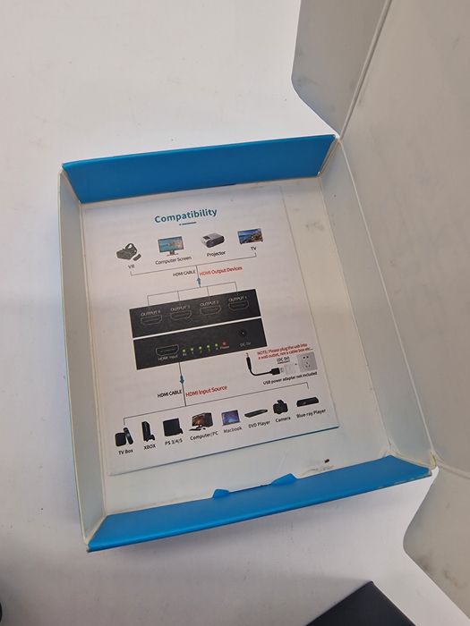 Rozgałęźnik 1x4 HDMI SPLITTER UHD 4K UltraHD x 2k 3D Do Komputerów Tv