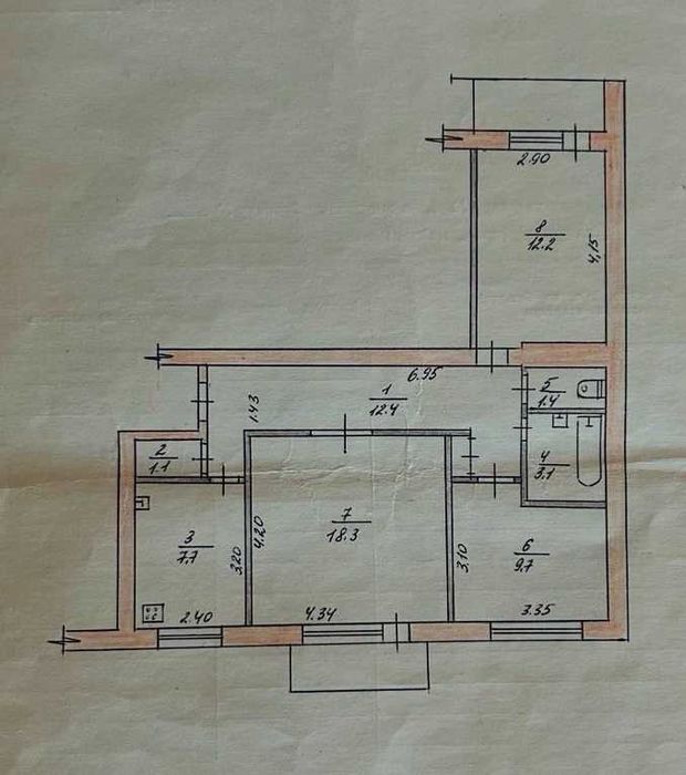 Продаж 3 кім квартири, район Крошні