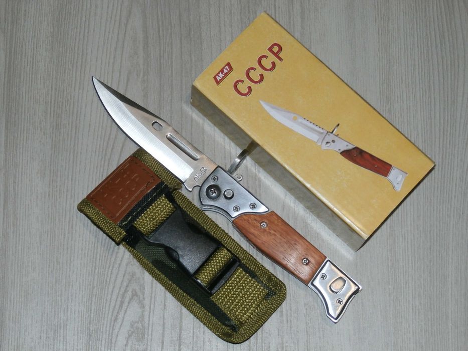 Туристичний складний автоматичний викидний ніж АК-47 22см в чохлі