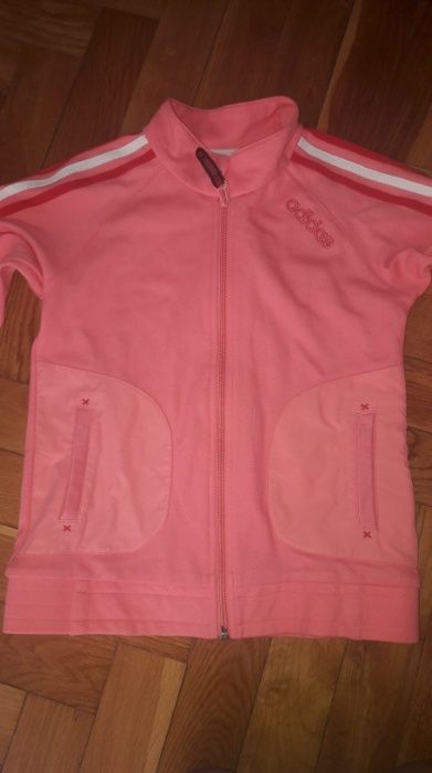 Różowa rozpinana bluza dresowa adidas 152 XS