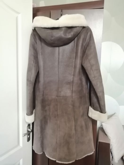 Дубленка  фирменная на цегейке (Турция)  коричневая приталенная