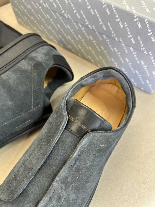 Мужские серые кроссовки Kiton замшевые кеды Китон ob426