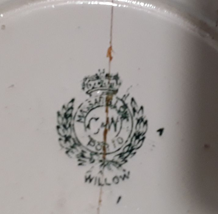 Prato raso antigo Massarelos Porto, C & W Willow, em verde