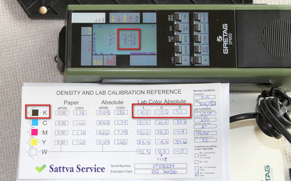 GRETAG SPM50 | ΔE, Lab, CMYK, Pantone | Спектрофотометр | Денситометр