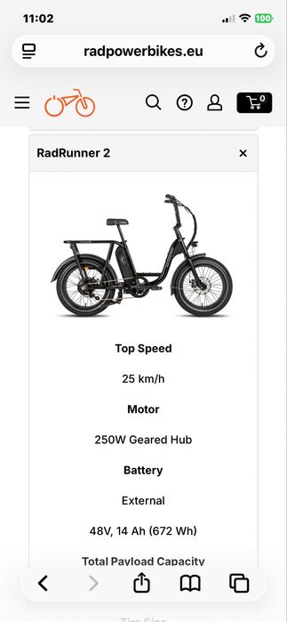 Bicicleta eléctrica 2lugares - RadRunner
