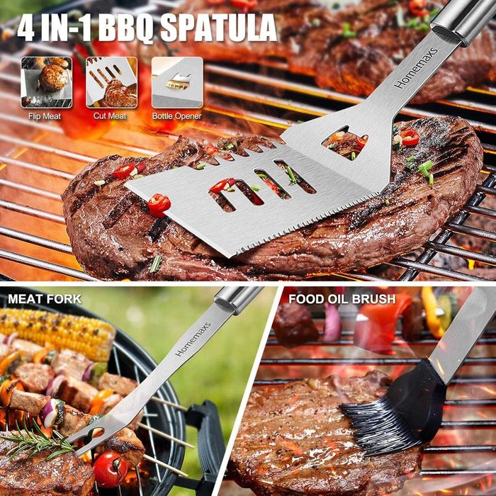 Zestaw do grilla Redriver – 25 elementów, stal nierdzewna, etui, akcesoria BBQ