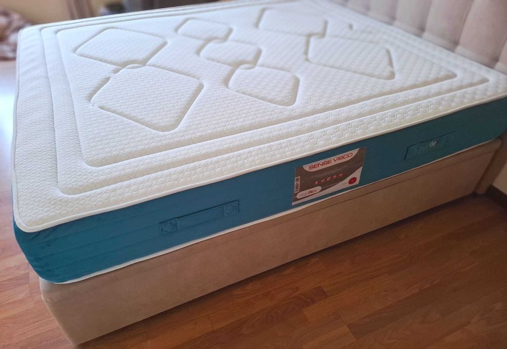 Cama 1,80x2,00 Sommier Elevatória, Colchão, Cabeceira e Arrumação