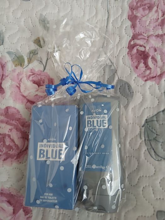 Zestaw męski dla mężczyzny woda toaletowa i żel  Indyvidual blue