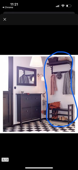 Ława ławka półka na buty przedpokoju na buty ikea Hemnes