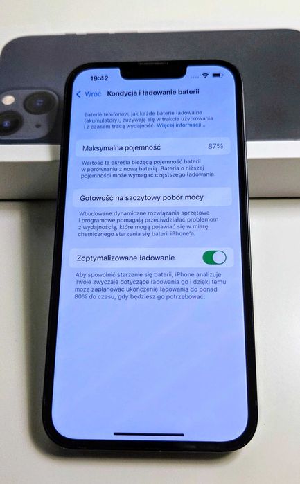 iPhone 13 256 GB 87% Bateria Midnight  Pudełko.