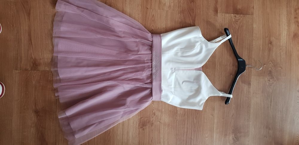 Sukienka biało-różowa rozmiar 42