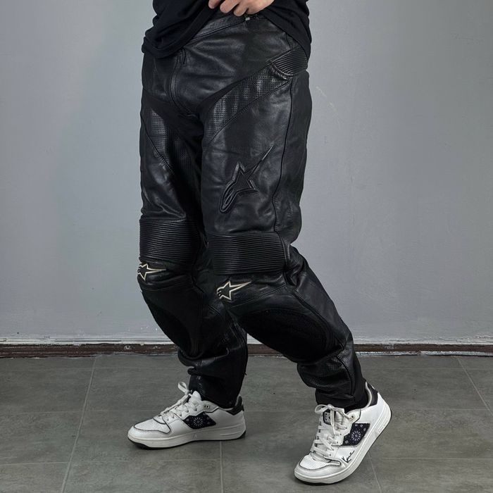 Мотоштани Alpinestars Leather Мотоштаны штани мото брюки штаны кожа шкіра джинсы спортбайк кожанки мотоцикл экипировка защита ног harley devidson
