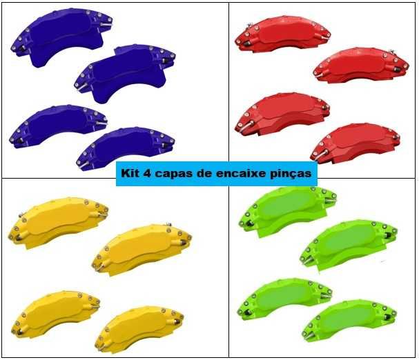 4 capas de pinças travão maxilas em alumínio de encaixe direto nas pinças para BMW Audi Mercedes Tesla etc.