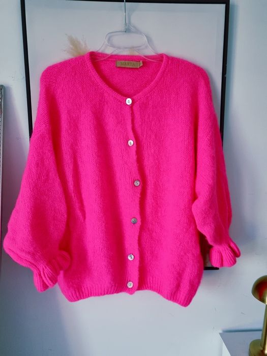 Różowy kardigan baby alpaka Marta Italy