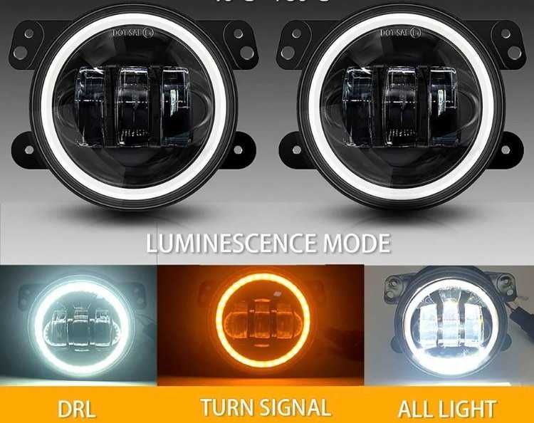 2 Farois de Nevoeiro em Led/Angel Eyes para Carro/Jipe Nº1 | NOVOS