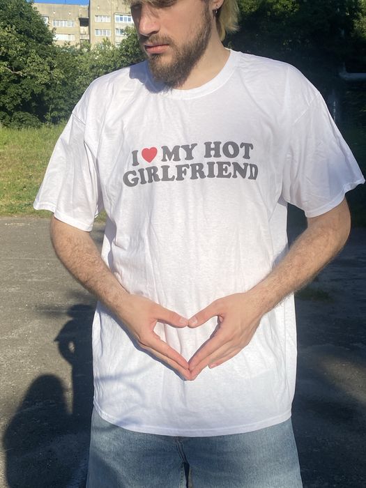Футболки парні I love my hot girlfriend boyfriend подарунок закоханих