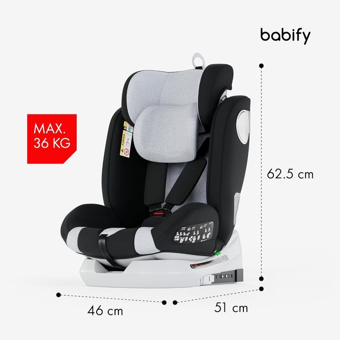 fotelik babify nels foytelik samochodowy obrotowy isofix 0-36 kg