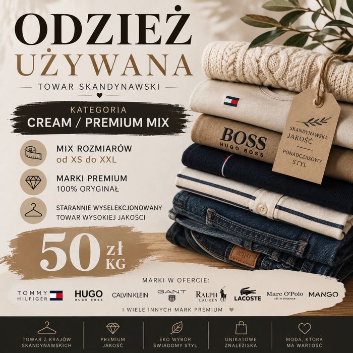 Odzież  używana  CREAM / PREMIUM MIX – towar skandynawski